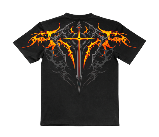 Holy Blade Oversized Tee - Volcanic Flame
