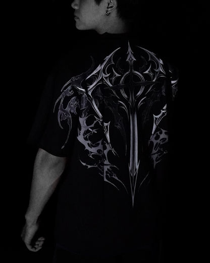 Holy Blade Oversized Tee - Ash White