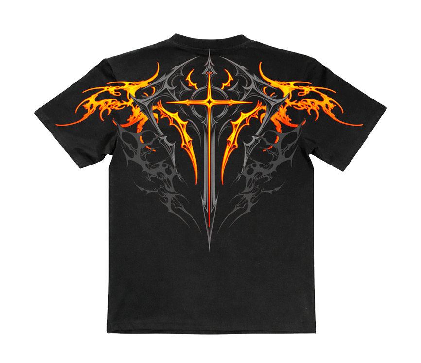 Holy Blade Oversized Tee - Volcanic Flame